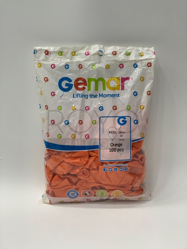 גומי 11'' כתום מטאלי (100 יח')